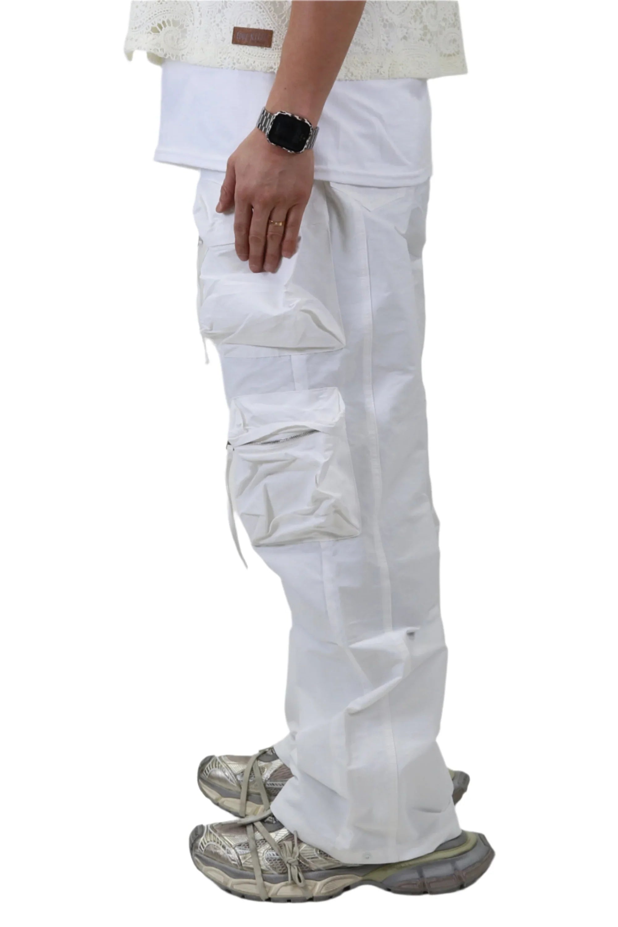 REVOL FINE TWILL NYLON BAGGY FIT CARGO PANTS